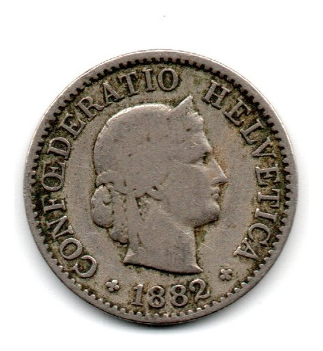 Suiza Moneda 5 Rappen Año 1882 Km#27