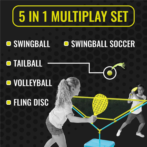 Juego De Swingball 5 En 1 Para Exteriores: Incluye FĂștbol, Y