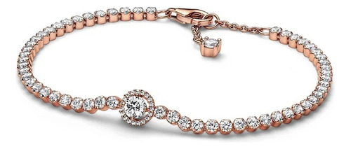 Pulsera Pandora Halo Reluciente Oro Rosa 14k Remate 50% Off