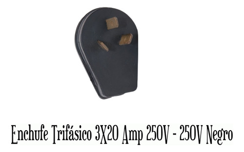 Enchufe Trifásico 3x20 Amp 250v - 250v Negro