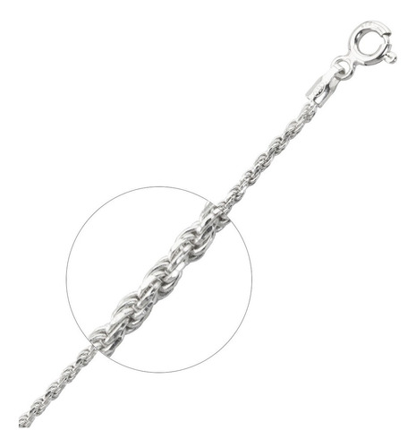 Cadena Cordon Trenzado Plata 925 Mujer Novia Mama Color Plateado