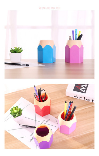 Bolígrafo Con Forma De Lápiz, Soporte Para Lápices, Color Co