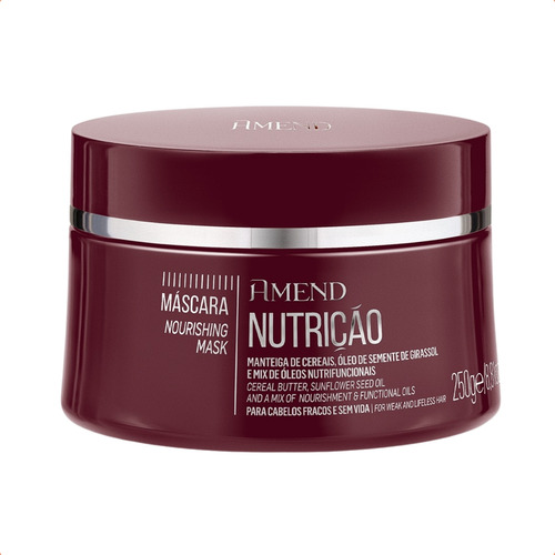 Kit Máscara Amend Nutrição 250g E Pente Beauty Secret