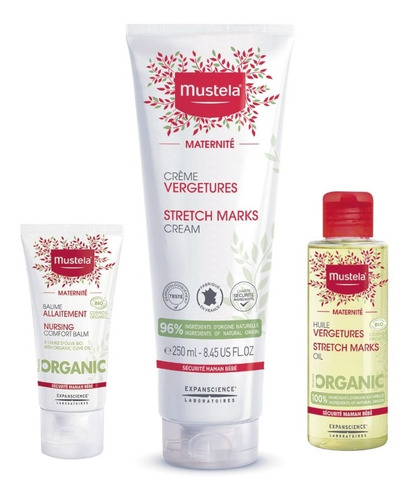 Pack Mustela Aceite+ Crema Antiestrías+ Balsamo De Lactancia