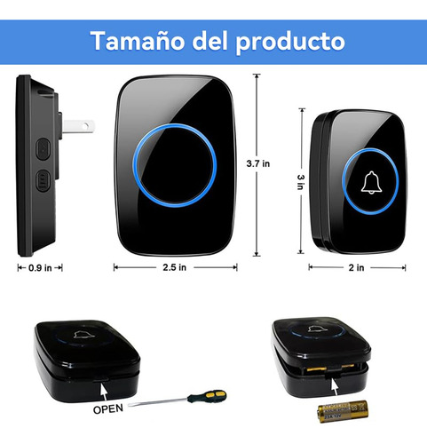 Timbre Inalámbrico Impermeable,kit De Timbre