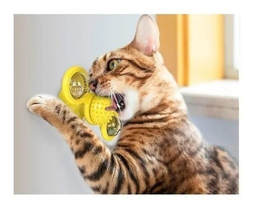Juguete Antiestrés Cepillo Diente Pelo Gato Con Luz + Catnip