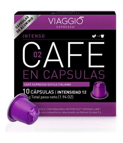 Viaggio Intenso, 10 Capsulas, 55g, Nespresso