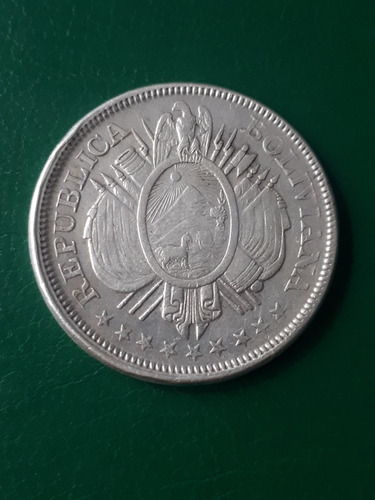 Bolivia 1897  Ceca Es 50 Cent. Plata Estado Muy Bueno 