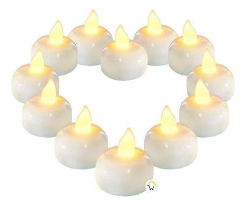 Velas Led Flotante Agua X1 Impermeables Luz Cálida Mj-020c