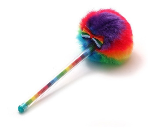 Imagen 2 de 2 de Lapicera Pompón Multicolor Pack X 12