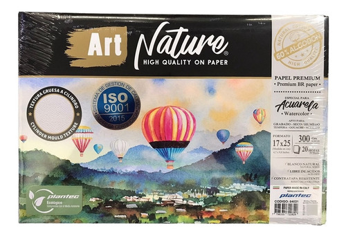 Art Nature Papel Premium Acuarela 17x25 300g 20h 60%aLG