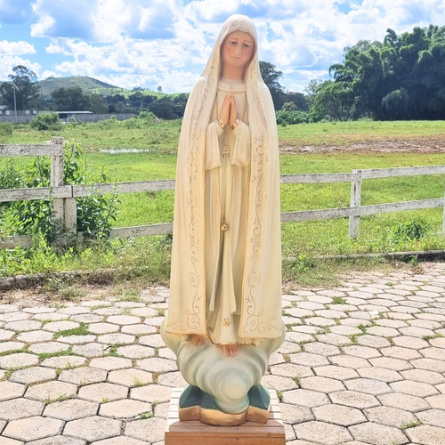 Nossa Senhora De Fátima, Resina, 120cm, Cor Nova Com Coroa