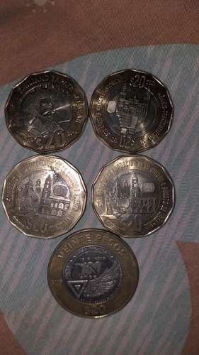 Vendo Monedas De De 20pesos De500 Añosde Veracruz Y Emiliano