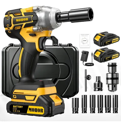 Chave De Impacto Brushless 48v Com 2 Baterias 800nm Mohor Amarelo 127/220v 50 Hz/60 Hz