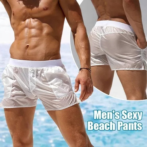 Bañador Transparente Para Hombre, Pantalones De Playa