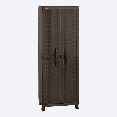 Armario Gabinete Patio Grande Rattan Rimax R7188 Plástico Exterior Rimax Color Wengue