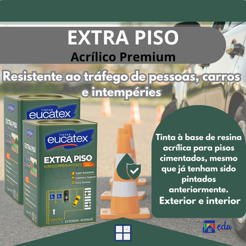Tinta Eucatex Extra Piso Premium 1 8 L Escolha Cor