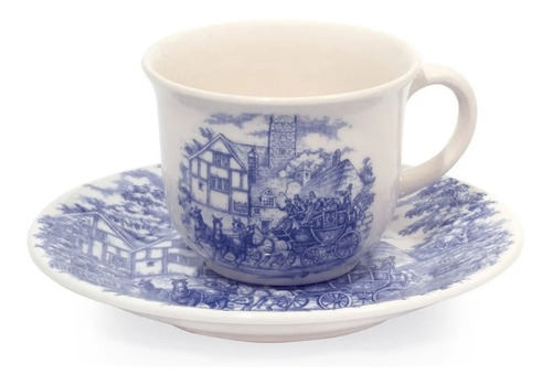 Taza De Té Y Plato De Te Cena Inglesa Biona Azul