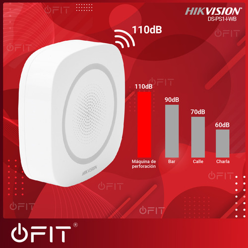 Sirena Inalámbrica Interior Hikvision Axpro 110db