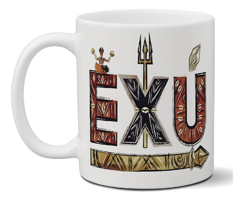 Taza De Cerámica Umbanda Exu Calidad Premium Importada