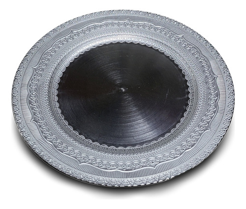 12 Bajo Plato Base Color Plateado Grecas Plateadas Mod.75-48