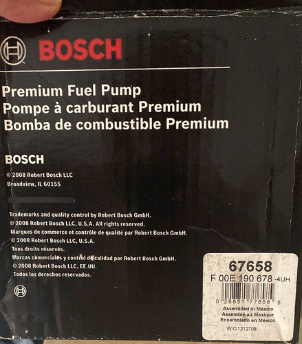 Módulo Completo De Bomba De Gasolina Bosch 67658