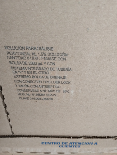 Bolsas Diálisis Manual 1.5 Amarilla