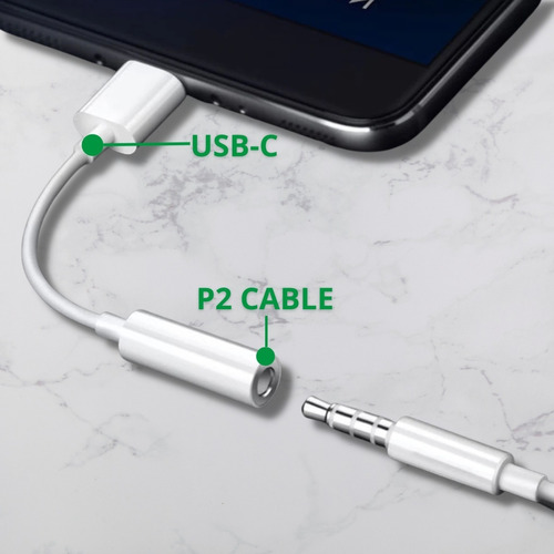 Kapbom Cabo adaptador Tipo-C USB Branco