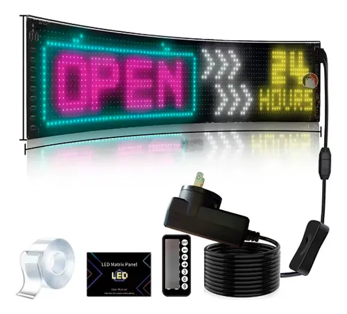 Panel Flexible Led Rgb Mensaje Luminoso Ojo Animado 133x19cm
