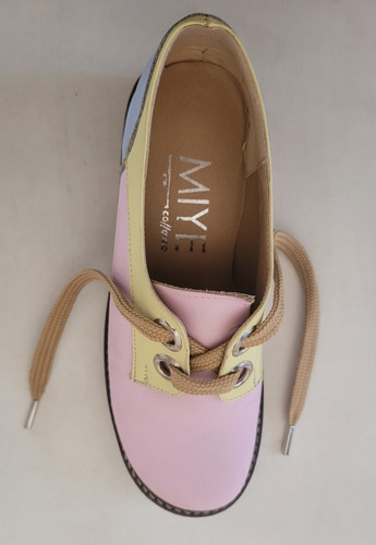 Zapatos Mujer Cuero Miye Número 37 Divinos !!!!! Tres Colores 37 (Usado)