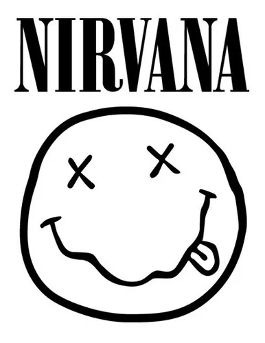 🥇 Vinilos y pegatinas rock and roll logo nirvana 🥇
