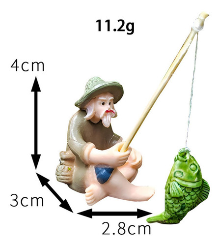 Cr Figura Pescador En Miniatura For Casa Muñecas.