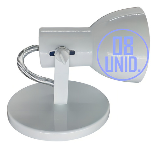 Luminaria Spot Direcional Articulado Lampada Led C/ 8 Bocao Cor Branco
