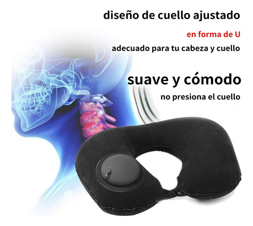 Almohada De Camping Viaje Inflables Comprimible Portátil