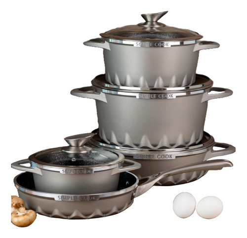 Juego De Ollas Mont Blanc 9 Piezas Simple Cook