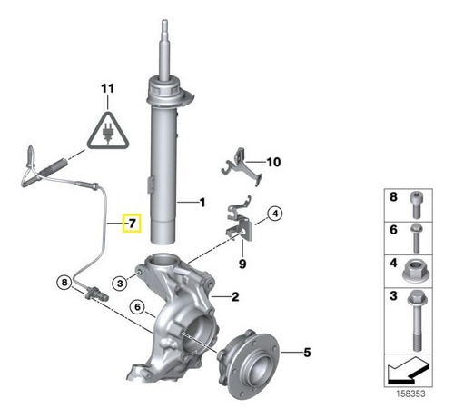 Sensor Rotação Abs Dianteiro Bmw E87 118i 2010