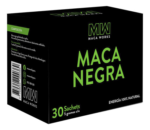 Maca Negra Caja De 30 Sachets De 5g C/u Maca Works