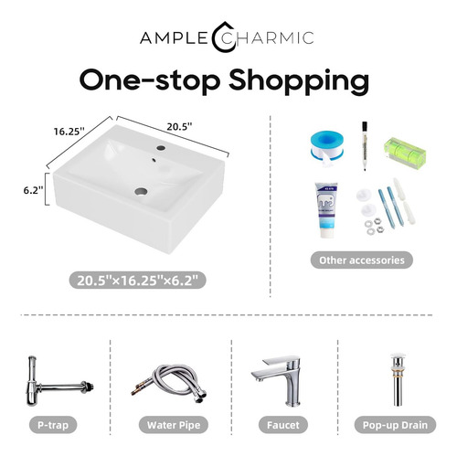 Fregadero De Recipiente De Baño Amplatemico, Montura De 205