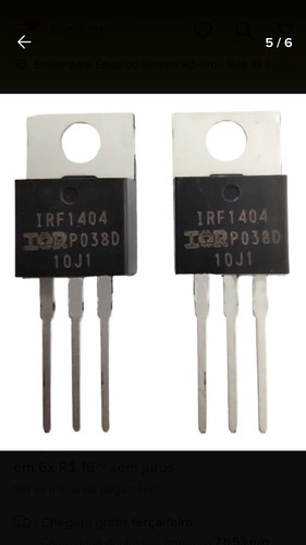 Imagem 5 de 6 de Kit 15 Pçs Irf1404 Original Taramps Com Nota Fiscal