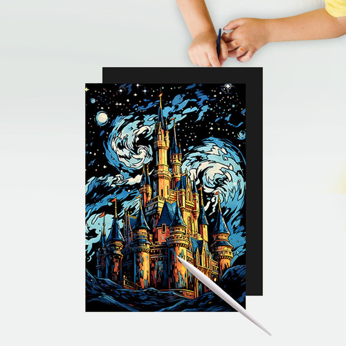 Papel Para Rascar, Hoja Para Rascar Negra, Juego De Castillo
