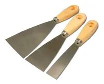 Comprar Espatulas X 3 Con Mango Madera Enduir Pintor El Mejor Precio