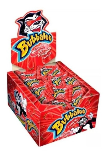 Chiclete Bubbaloo Morango Caixa C/60 Unidades 300g
