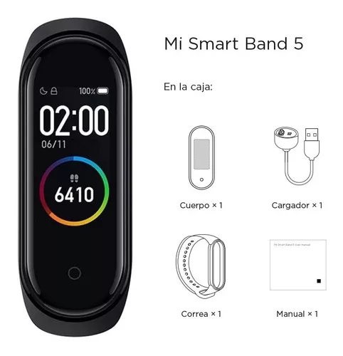 RELOJ XIAOMI MI SMART BAND 5 + CARGADOR + CAJA