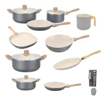 Comprar Set Hudson Gris Gray 14pz Jarro Bifera Panq Wok Olla Sarten