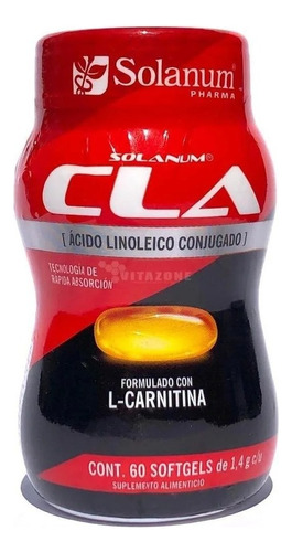 Solanum Cla Ácido Linoléico Conjugado 60 Softgels Sin sabor