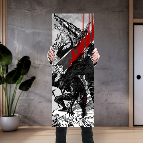 Cuadro Grande 30x80 Cm Berserk Guts Berserker Matadragones