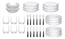 Comprar Set Vajilla Completo Vasos Platos Cubiertos Rigolleau 32pz