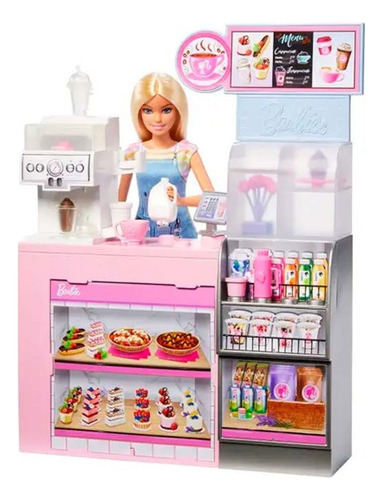 Boneca Barbie Cafeteria De Luxo Funcional + 20 Acessórios