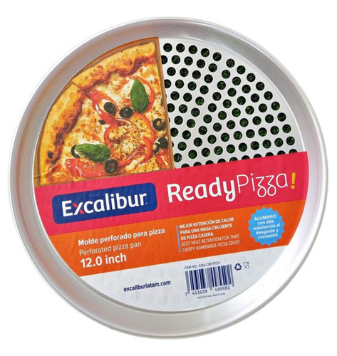 Molde Perforado Para Pizza Excalibur Horno Cocina Aluminio 
