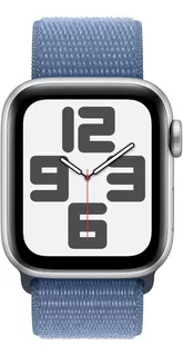 Apple Watch SE GPS (2da Gen) • Caja de aluminio color plata de 40 mm • Correa loop deportiva azul invierno